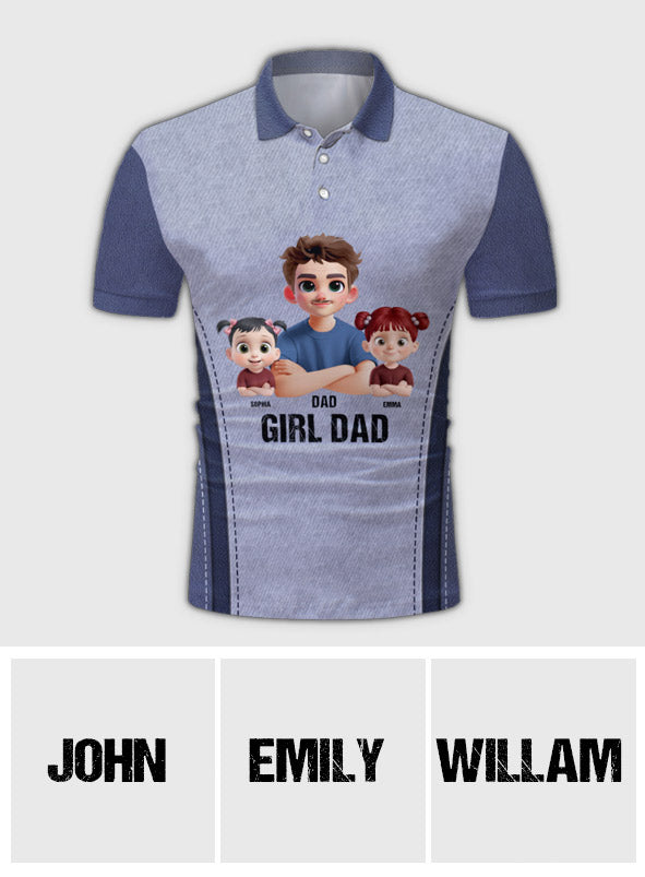 Girl Dad - Personalized Father Polo Shirt