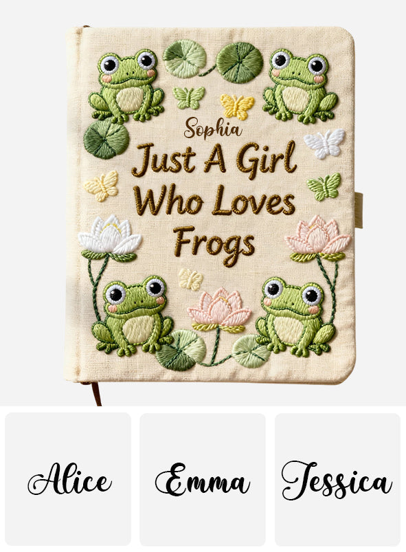 Just A Girl Who Love Frogs - Personalized Frog Leather Journal