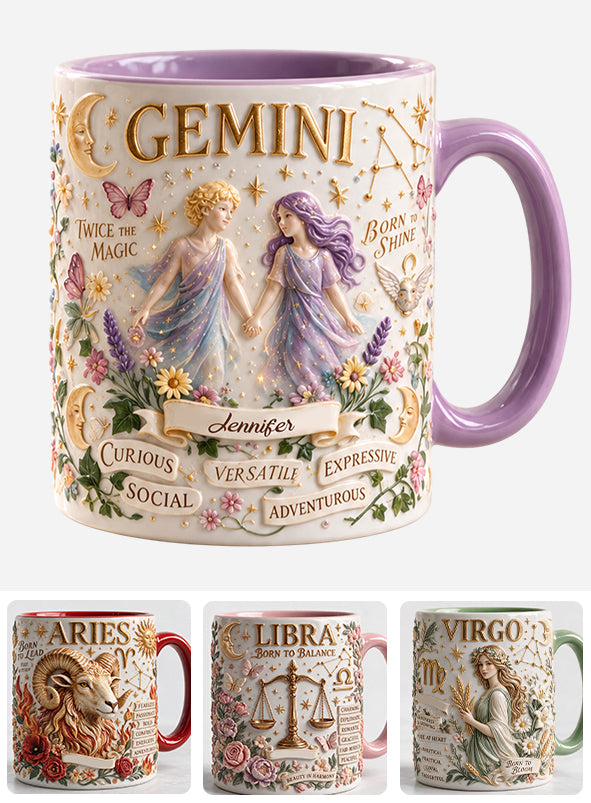 Ensemble de Tasses Zodiac Personnalisées - Tasse Horoscope & Sous-Verre