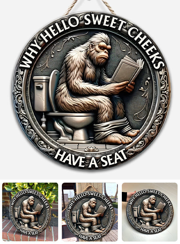 Have A Seat - Camping Round Wood Sign