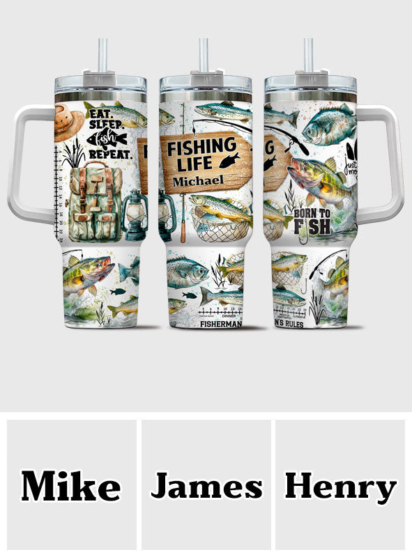 Juste un dernier lancer - Gobelet isotherme de pêche personnalisé avec poignée