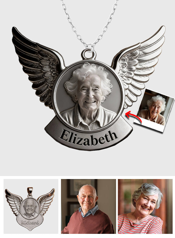 In Loving Memory - Personalized Memorial Shaped Acrylic Pendant Necklace