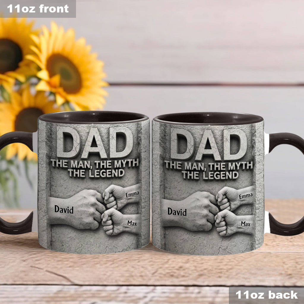 The Man The Myth The Legend - Personalized Father Accent Mug