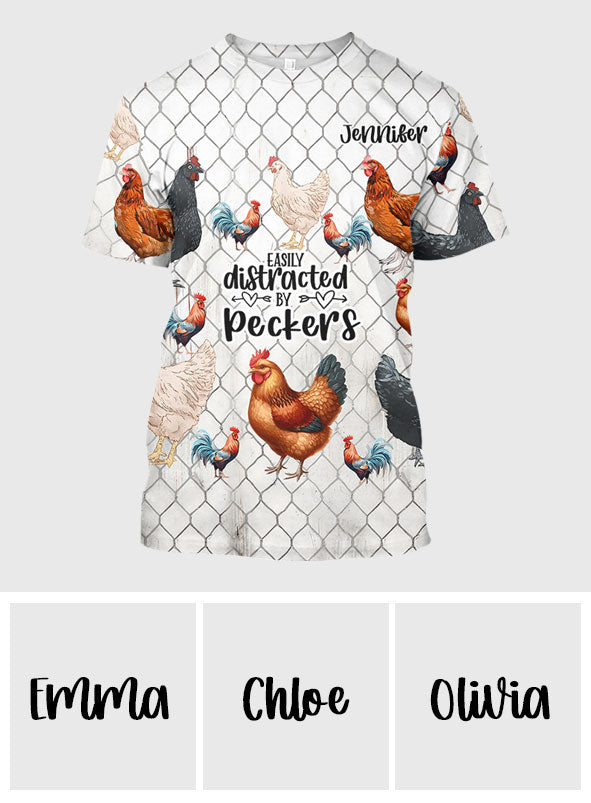 Facilement distrait par les pics - T-shirt personnalisé « Poulet intégral »