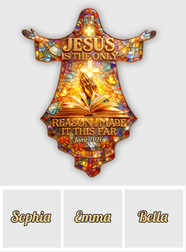 Jesus ist der einzige Grund, warum ich es so weit geschafft habe – Personalisiertes christliches LED-Licht-Acryl-Schild