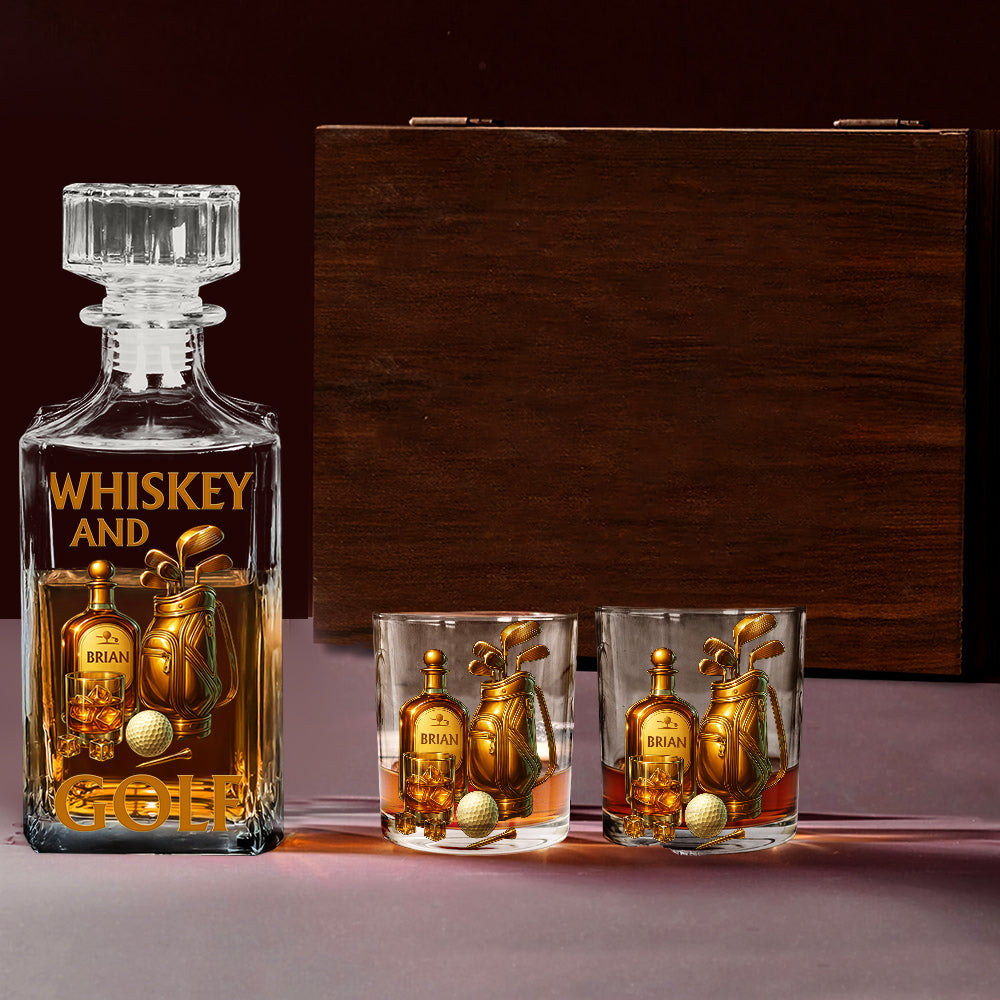 Whiskey & Golf - Personalized Golf Whiskey Decanter Set