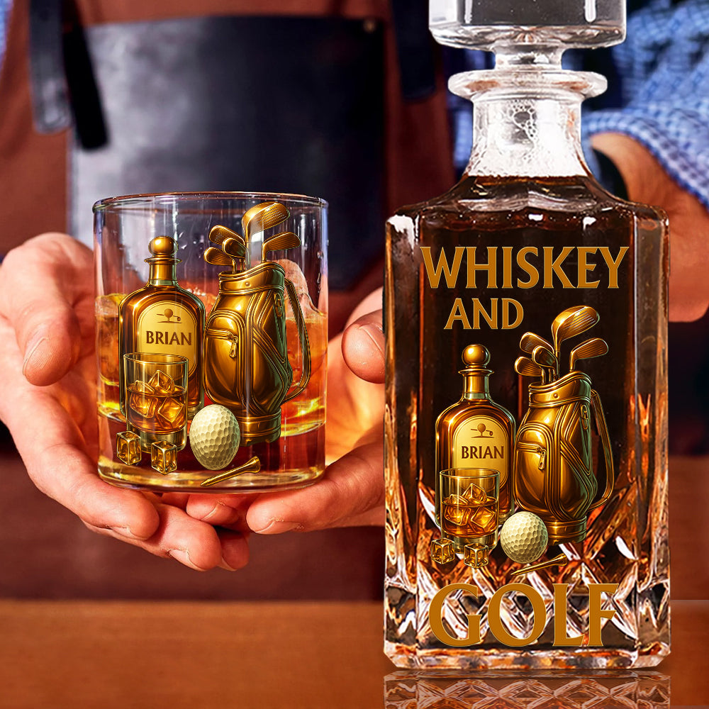 Whiskey & Golf - Personalized Golf Whiskey Decanter Set