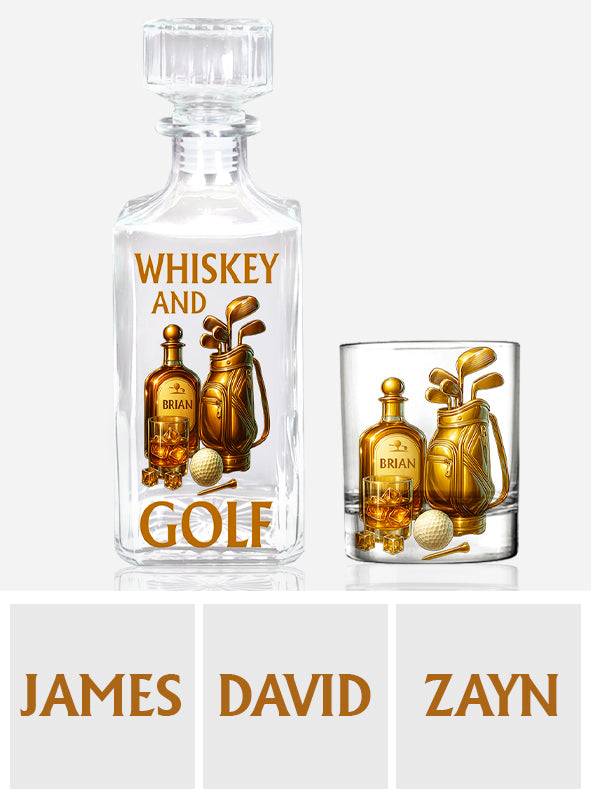 Whiskey & Golf - Personalized Golf Whiskey Decanter Set