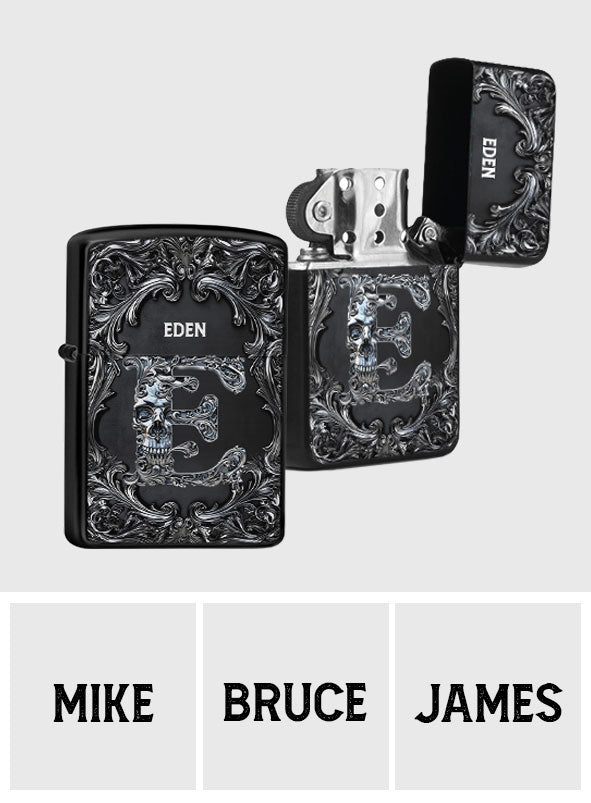 Silver Skull Letter - Personalized Skull Lighter