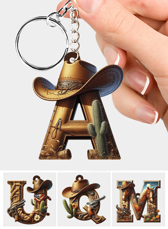 Western Letter - Personalized Keychain