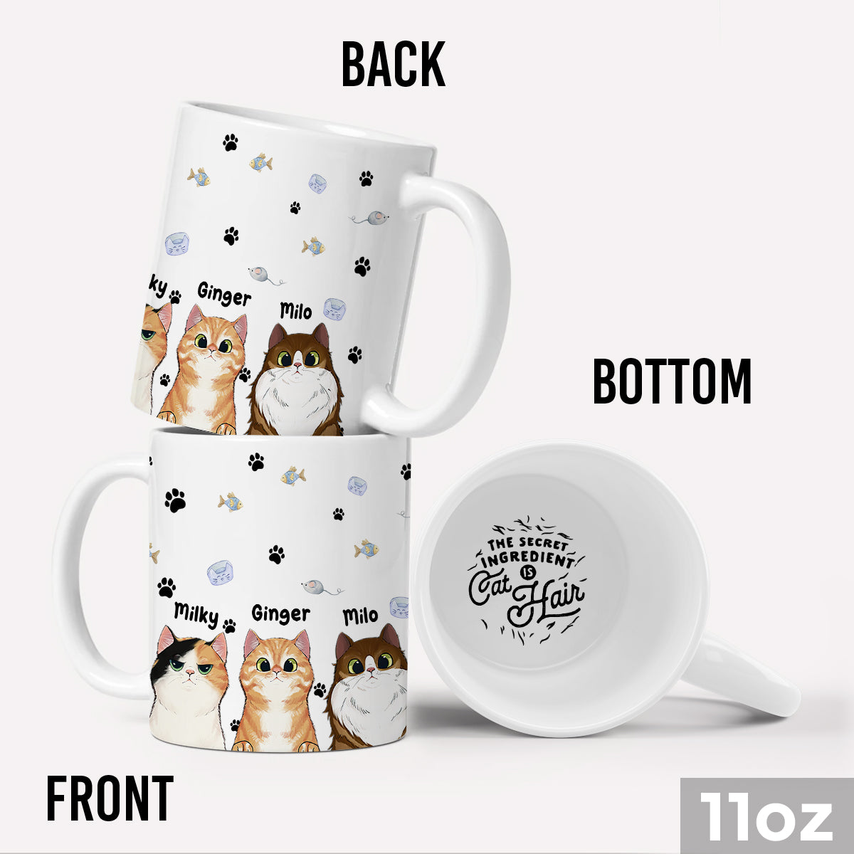 The Secret Ingredient - Personalized Cat Hidden Message Mug