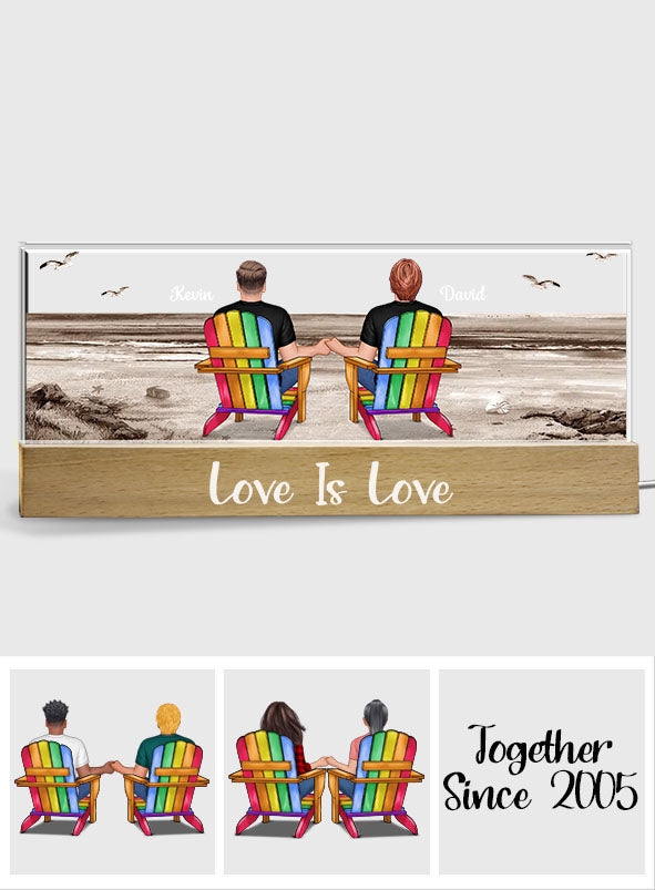 L'amour est l'amour - Veilleuse LED personnalisée pour le soutien à la communauté LGBT