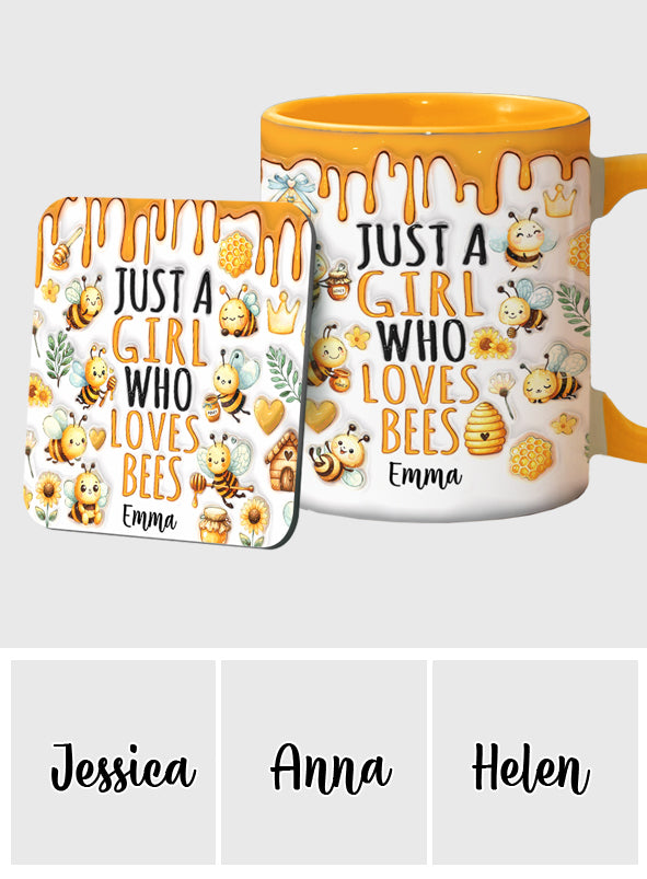 Just A Girl Who Loves Bees - Personalized Bee Accent Mug