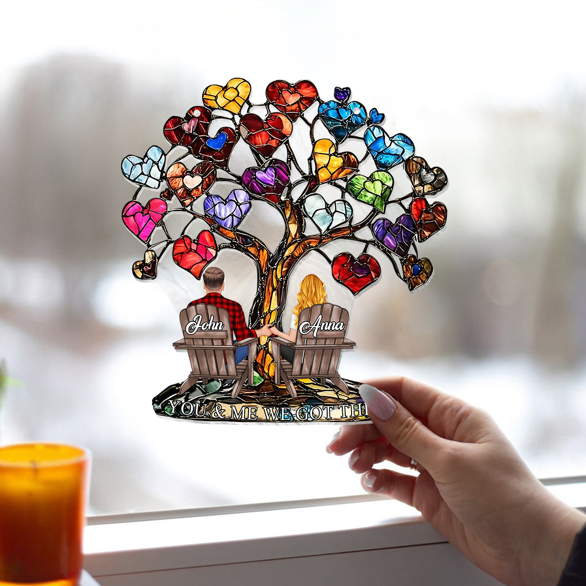 You And Me We Got This - Personalized Couple Window Hanging Suncatcher Ornament