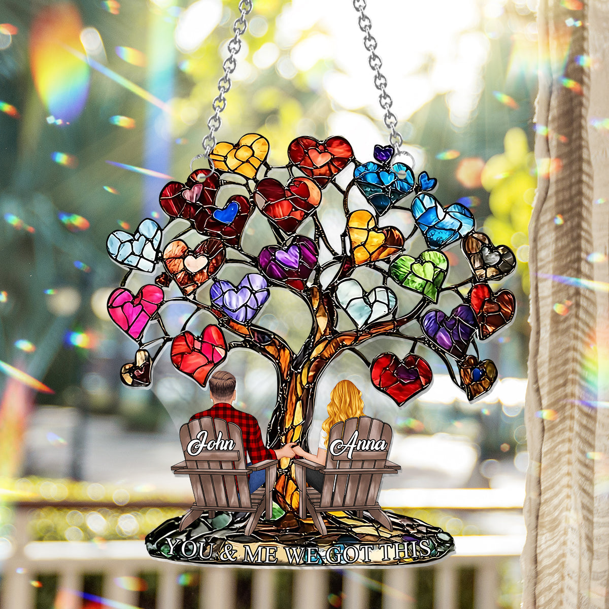 You And Me We Got This - Personalized Couple Window Hanging Suncatcher Ornament