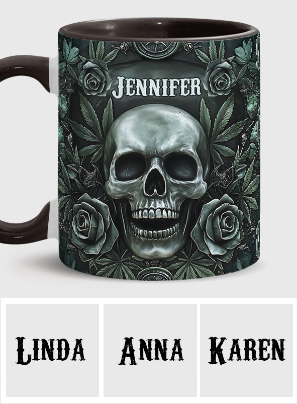 Skull Cannabis Leaf - Personalized Weed Accent Mug