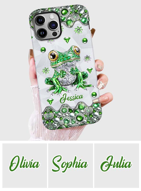 Une fille qui adore les grenouilles - Coque de téléphone personnalisée avec motif grenouille
