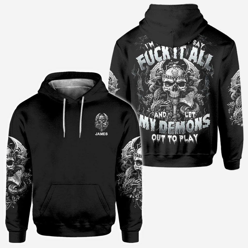 One Day I'm Gonna Just Say - Personalized Skull All Over Shirt