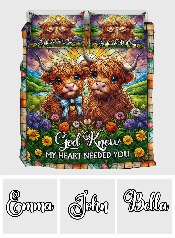 Gott wusste, dass mein Herz dich brauchte – personalisiertes Quilt-Set