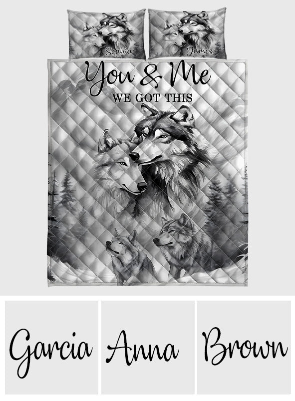 Couple fort - Ensemble de courtepointe personnalisé Loup