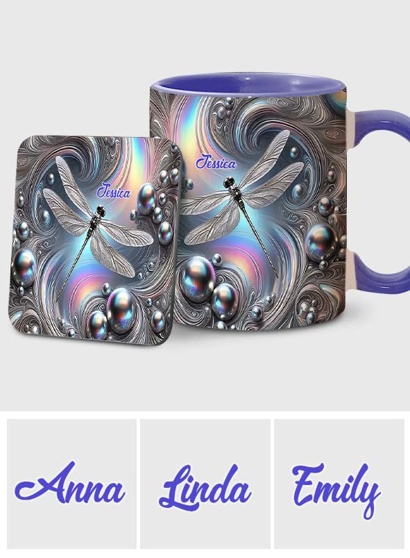 Beautiful Dragonfly - Personalized Dragonfly Accent Mug