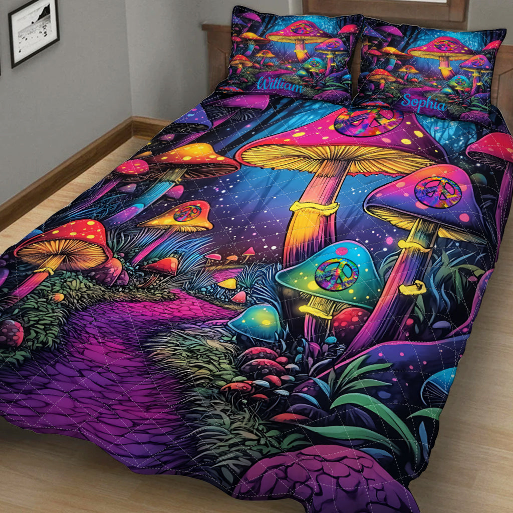 Awesome Mushroom - Personalized Hippie Quilt Set