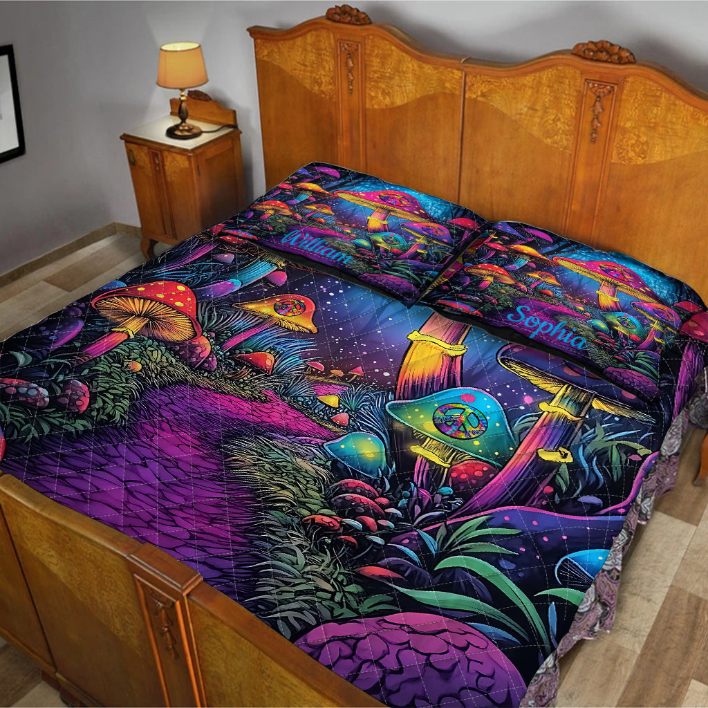Awesome Mushroom - Personalized Hippie Quilt Set