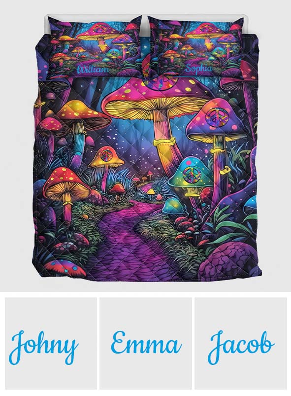 Awesome Mushroom - Personalized Hippie Quilt Set