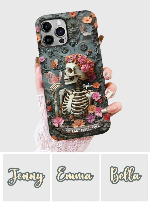 Ma dernière baise volante - Coque de téléphone personnalisée avec motif crâne intégral
