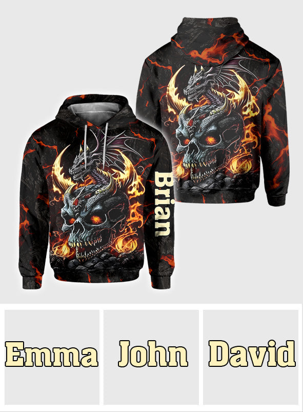 Skul and Dragon - Personalisiertes Drachen-All-Print-Shirt