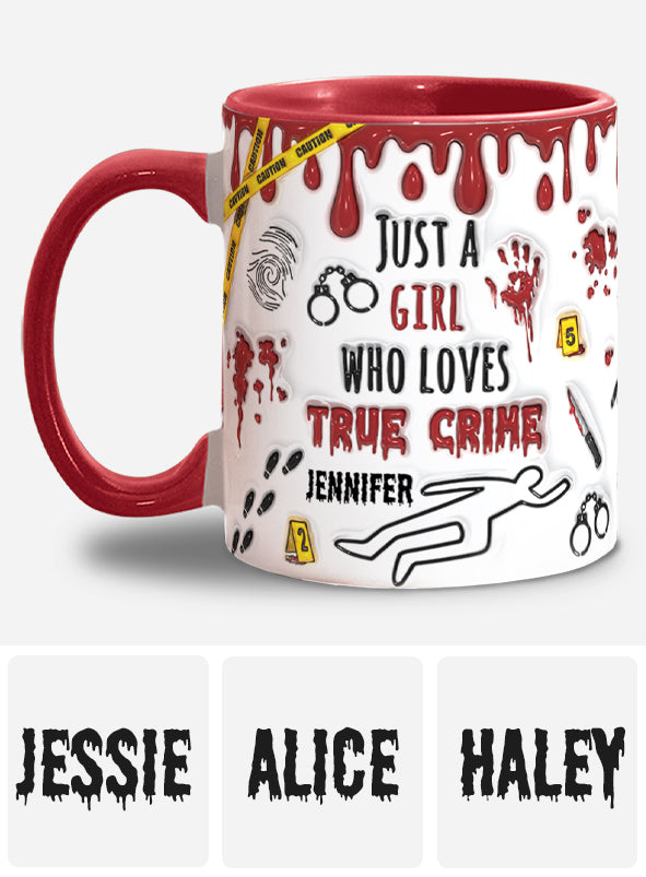 Mug personnalisé « Juste une fille passionnée de faits divers »
