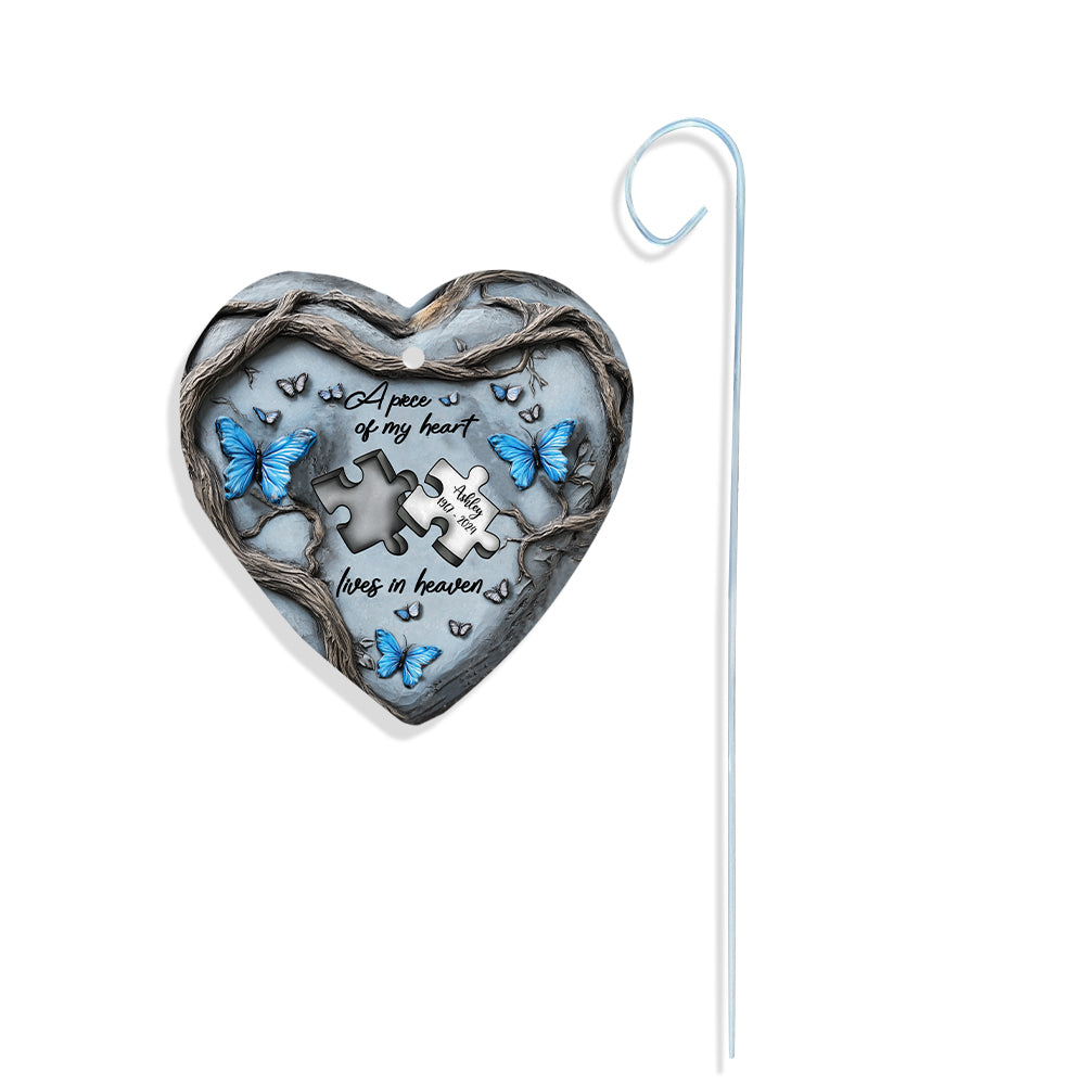 A Piece Of My Heart Lives In Heaven
- Personalized Memorial Heart Hanging Garden Slate