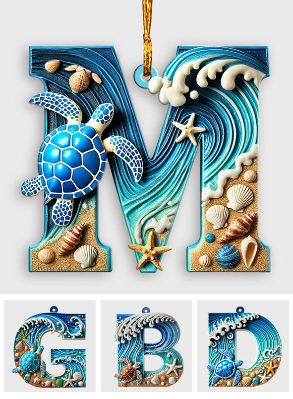Turtle Letter - Personalized Turtle Ornament
