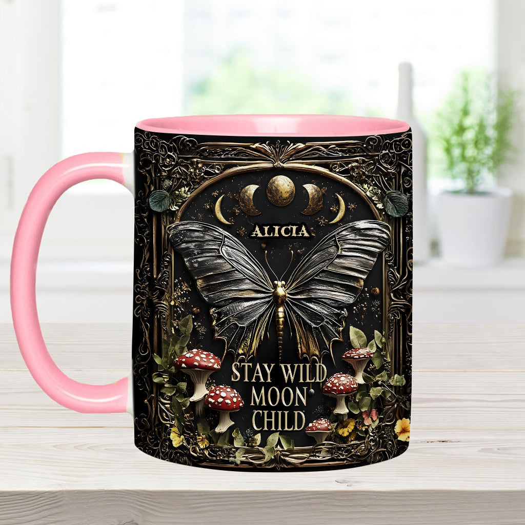 Stay Wild Moon Child - Personalized Hippie Accent Mug