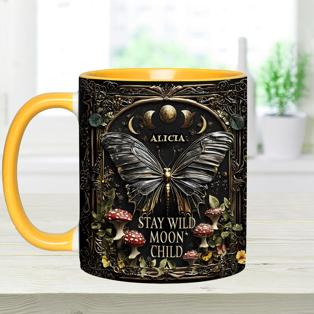 Stay Wild Moon Child - Personalized Hippie Accent Mug