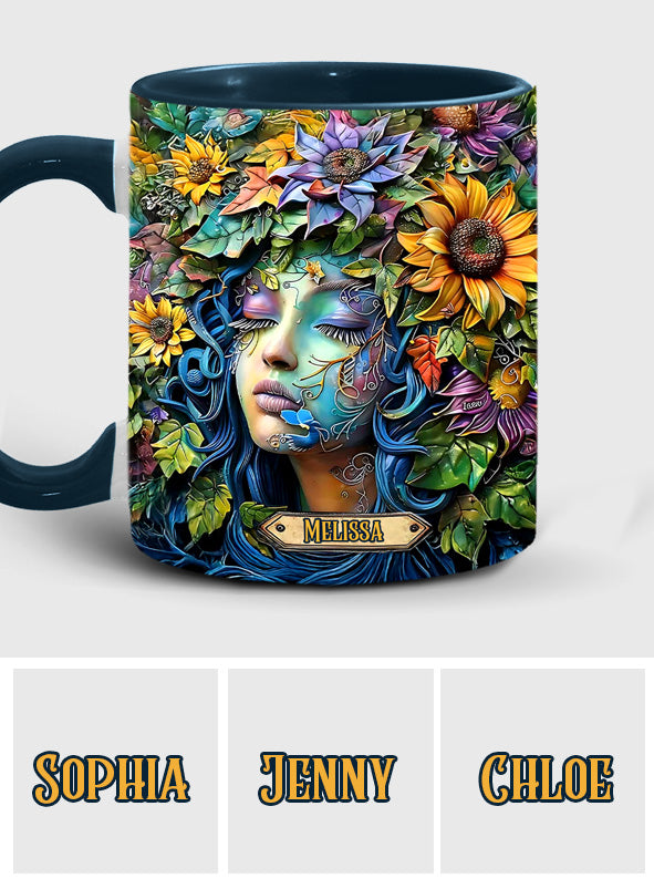 Mug personnalisé « Floral Lady » sur le thème du jardinage