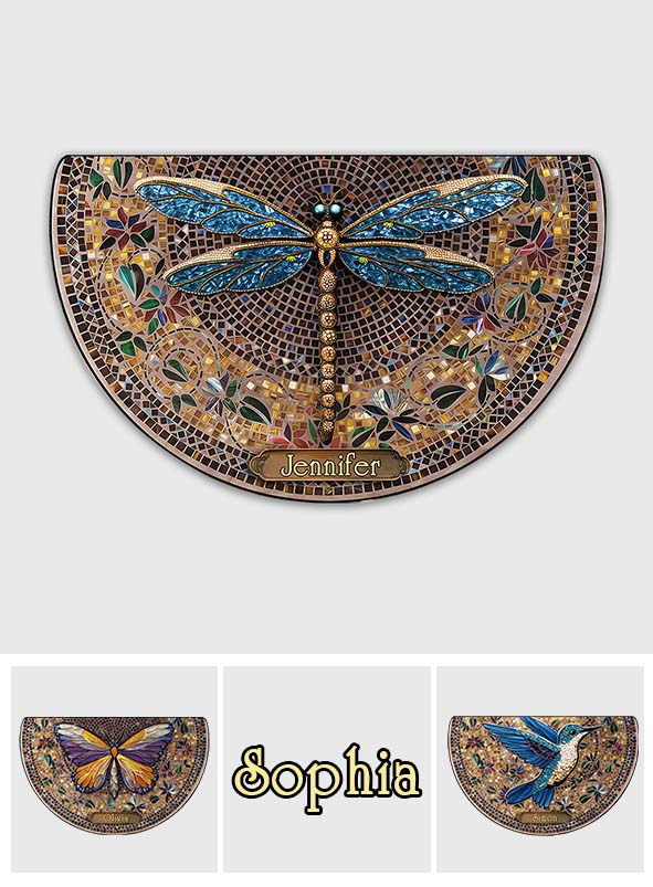 Willkommen im Haus eines Gärtners – Personalisierte Fußmatte in Gartenform