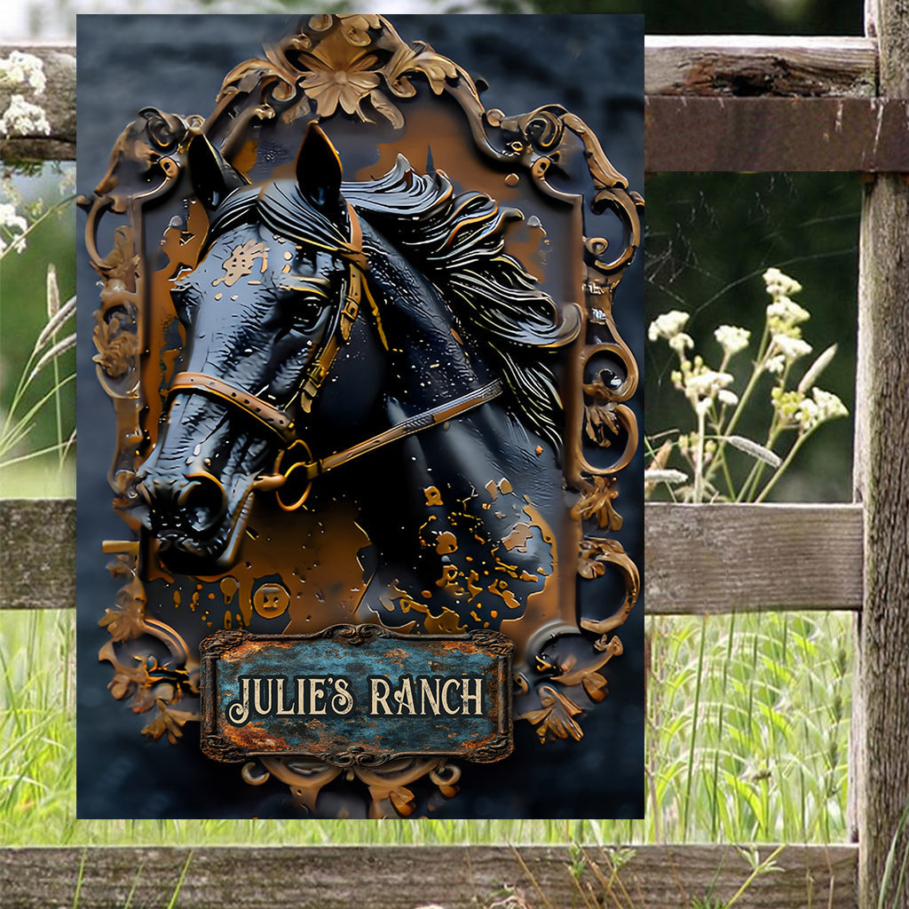 Beautiful Horse - Personalized Horse Rectangle Metal Sign