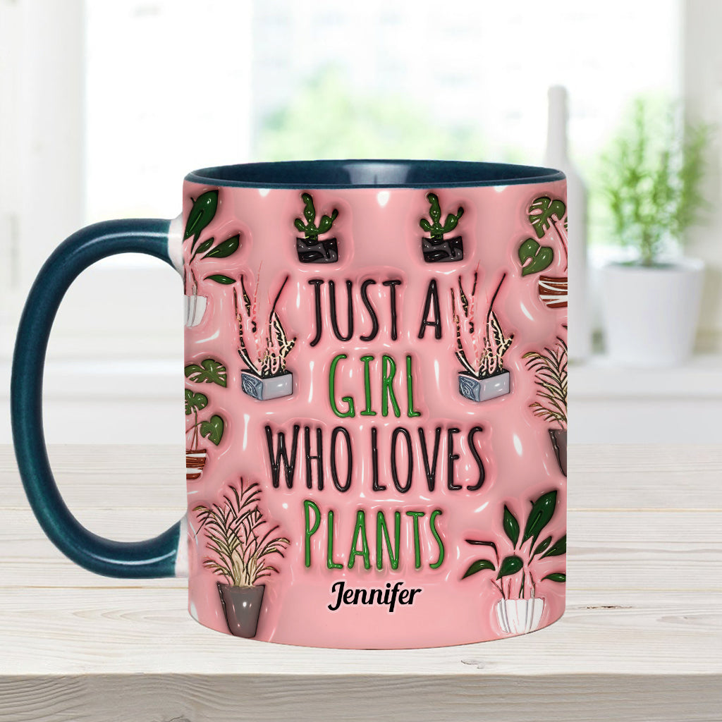 Just A Girl Who Loves Plants - Personalized Gardening Accent Mug