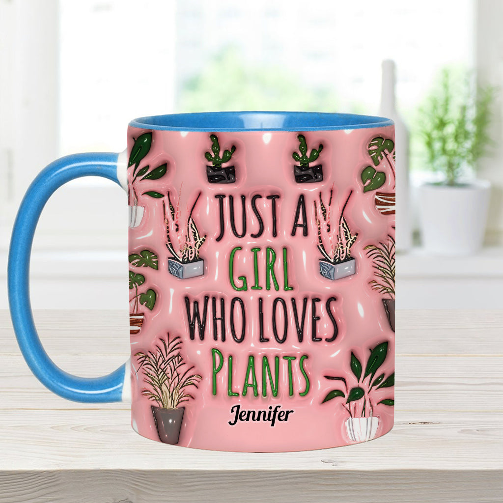 Just A Girl Who Loves Plants - Personalized Gardening Accent Mug