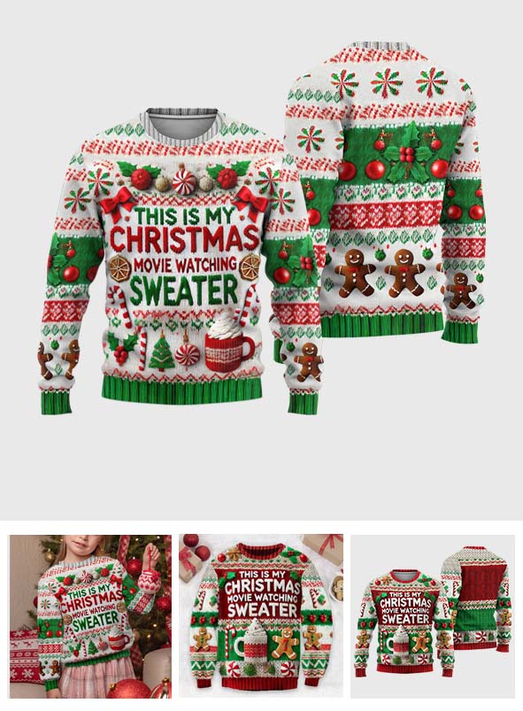 Das ist mein Weihnachtsfilm-Pullover - personalisierter hässlicher Weihnachtspullover