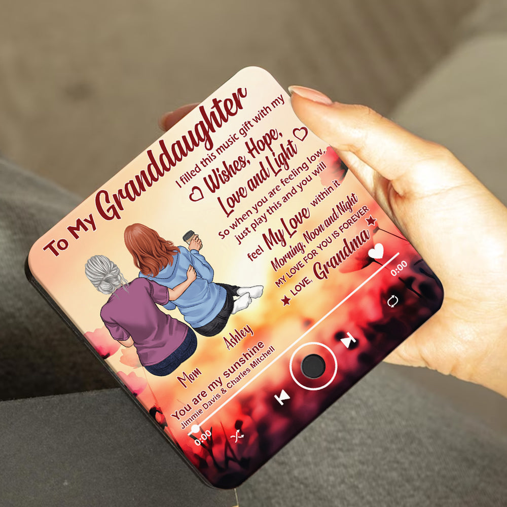 To My Granddaughter - Personalized Graduation Music Fridge Magnet