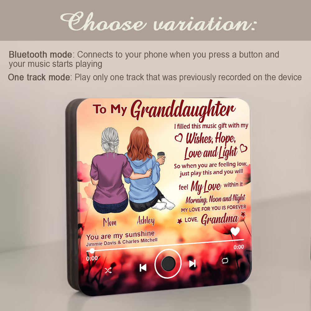 To My Granddaughter - Personalized Graduation Music Fridge Magnet