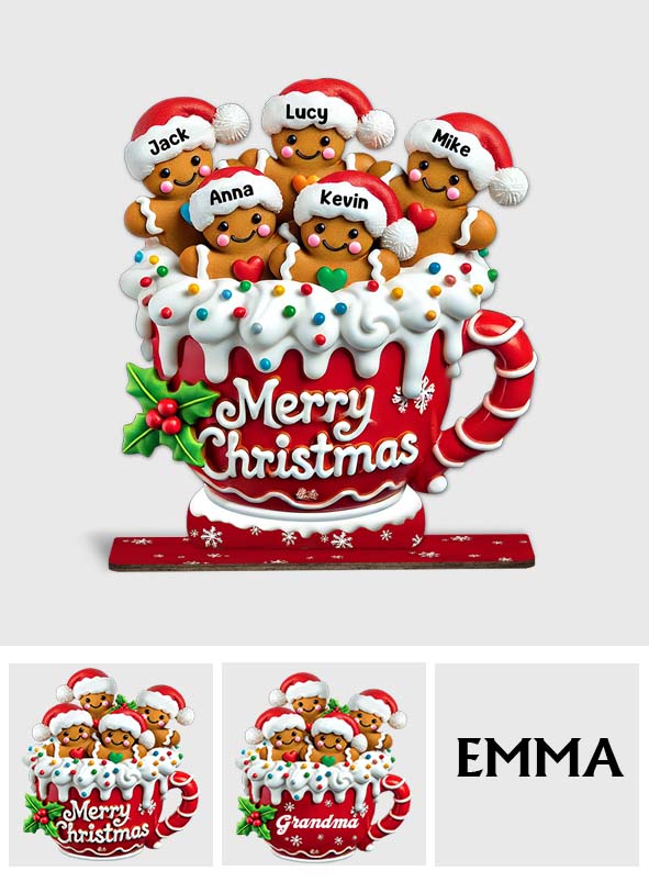 Merry Christmas - Personalized Family 1 Layered Big Freestanding