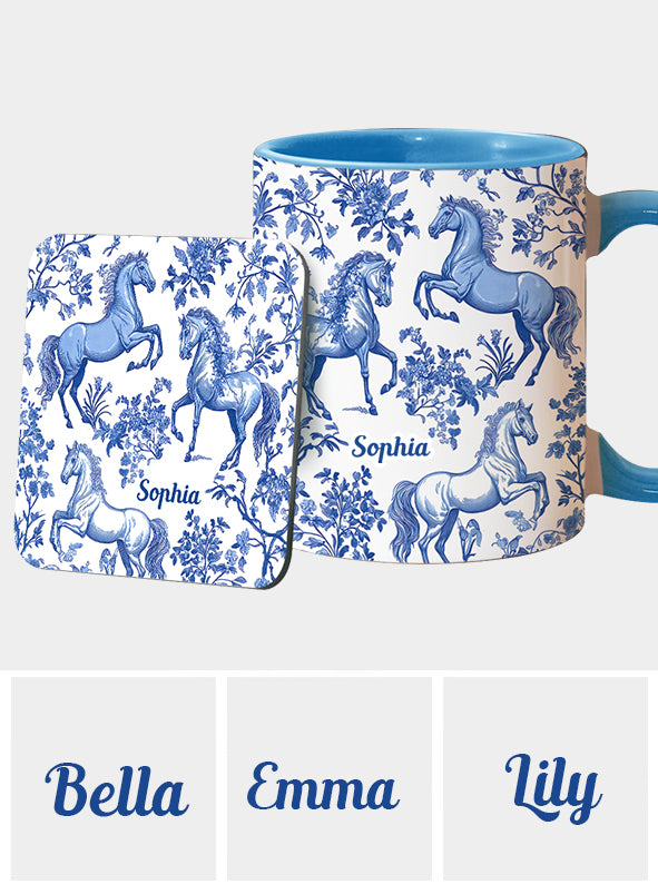 Horse Toile de Jouy - Personalized Horse Accent Mug