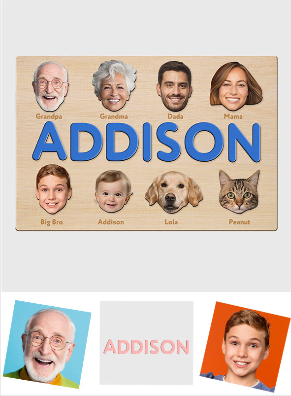 Family Puzzel - Personalized Kid Name Puzzle