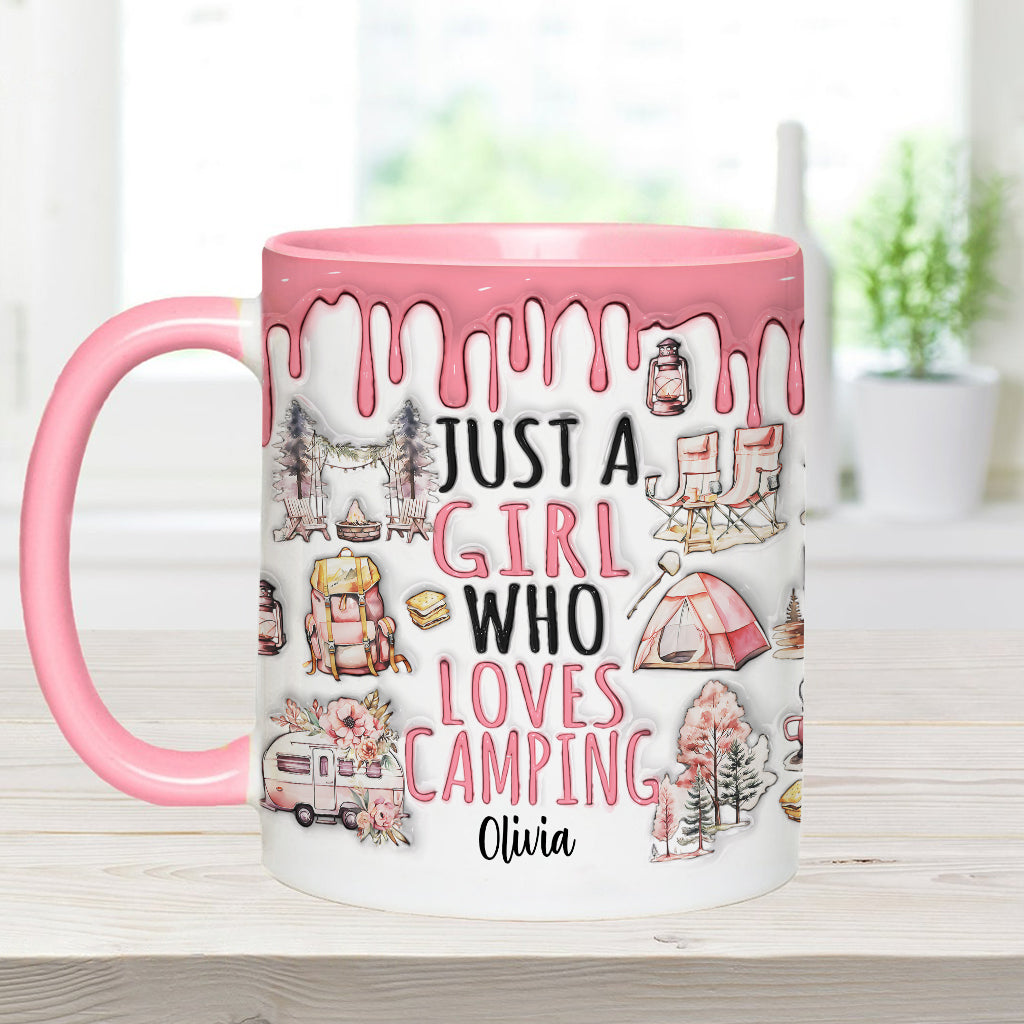 Just A Girl Who Loves Camping - Personalized Camping Accent Mug