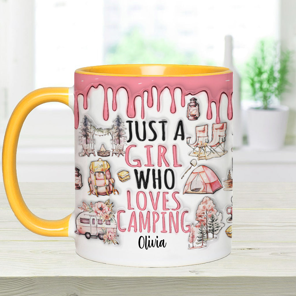 Just A Girl Who Loves Camping - Personalized Camping Accent Mug