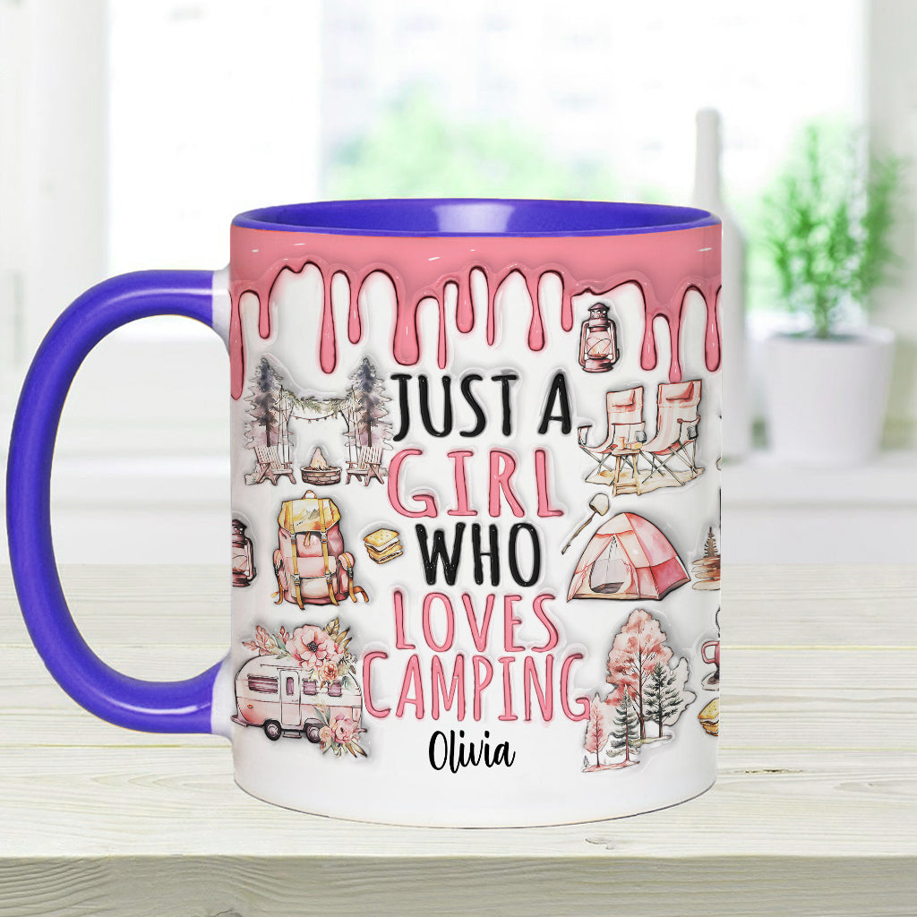 Just A Girl Who Loves Camping - Personalized Camping Accent Mug