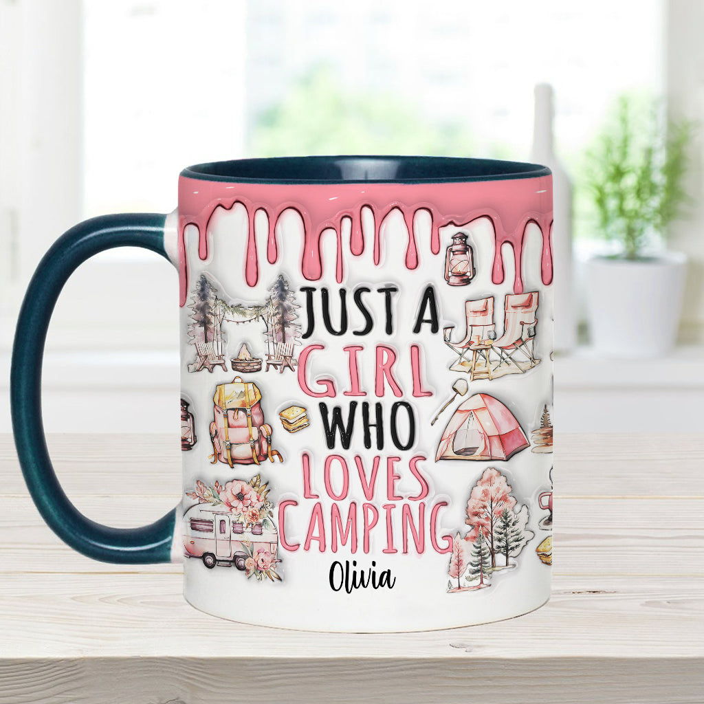 Just A Girl Who Loves Camping - Personalized Camping Accent Mug